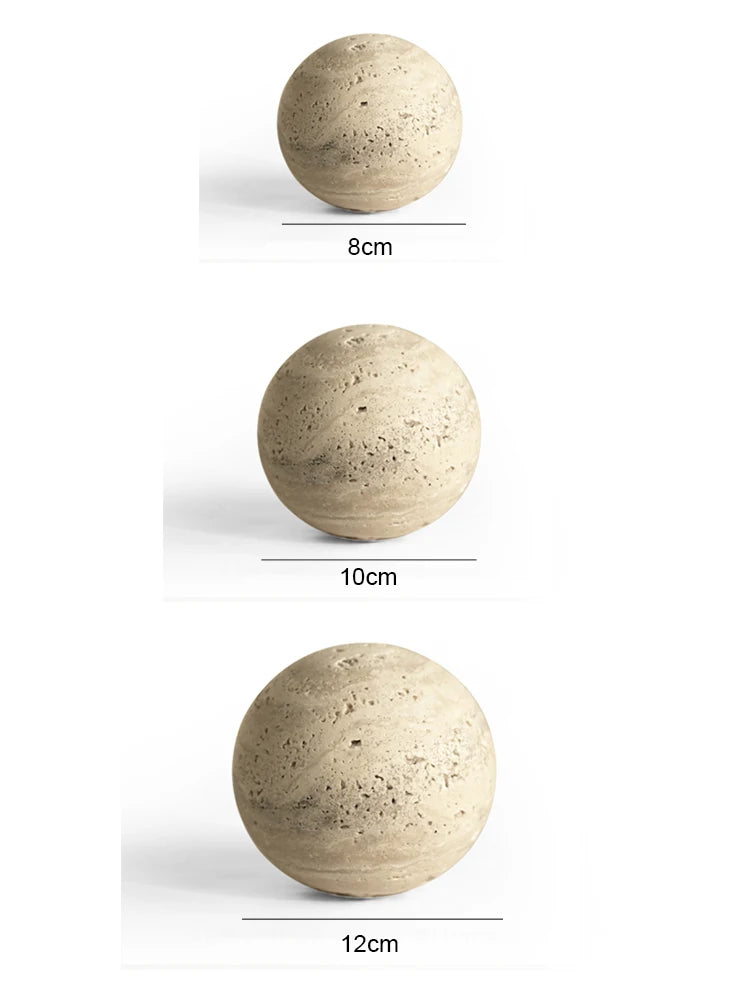 Sphère en Pierre de Travertin Naturelle – Équilibre Minéral