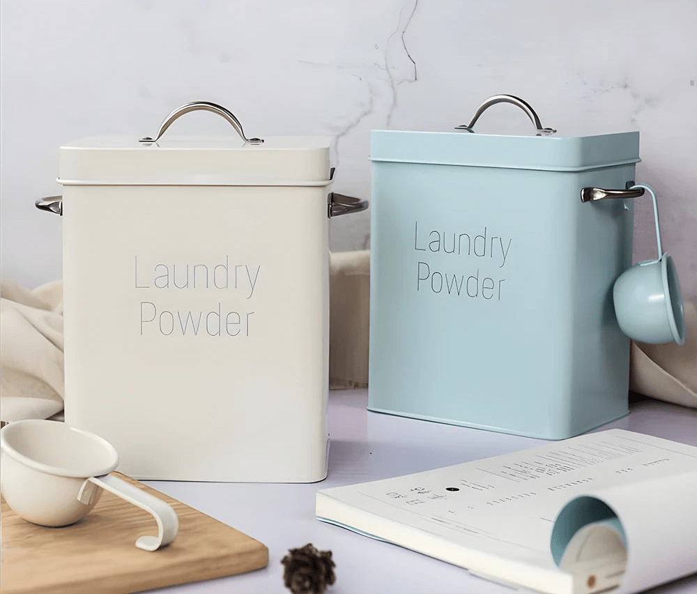 Boîte à Lessive avec Tasse Doseuse — Organisation & élégance en buanderie
