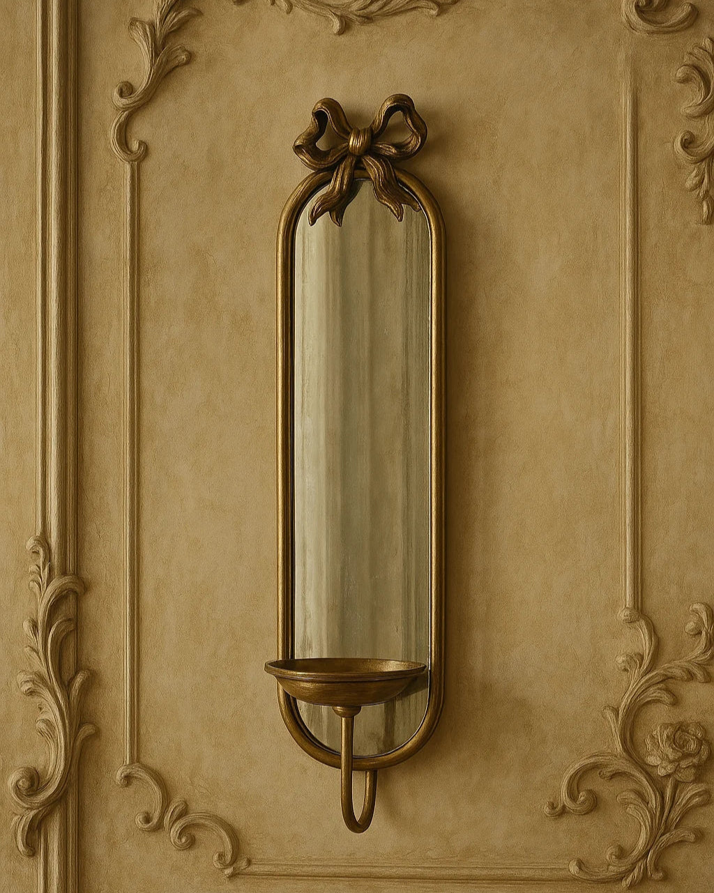Miroir Mural Vintage avec Porte-Bougie