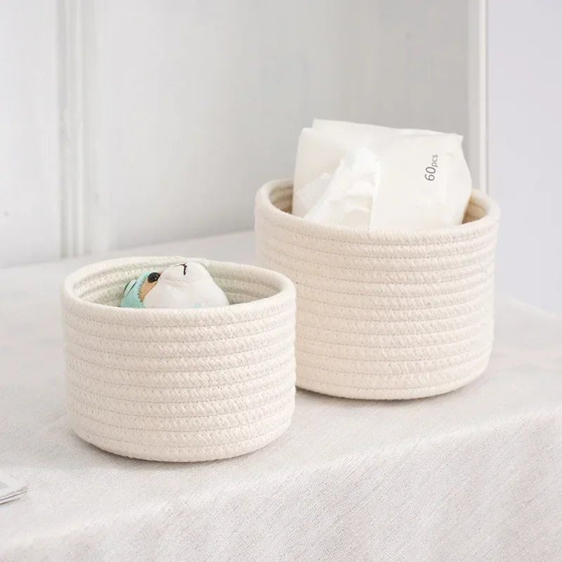 Panier de Rangement en Corde de Coton - Maison Fantine
