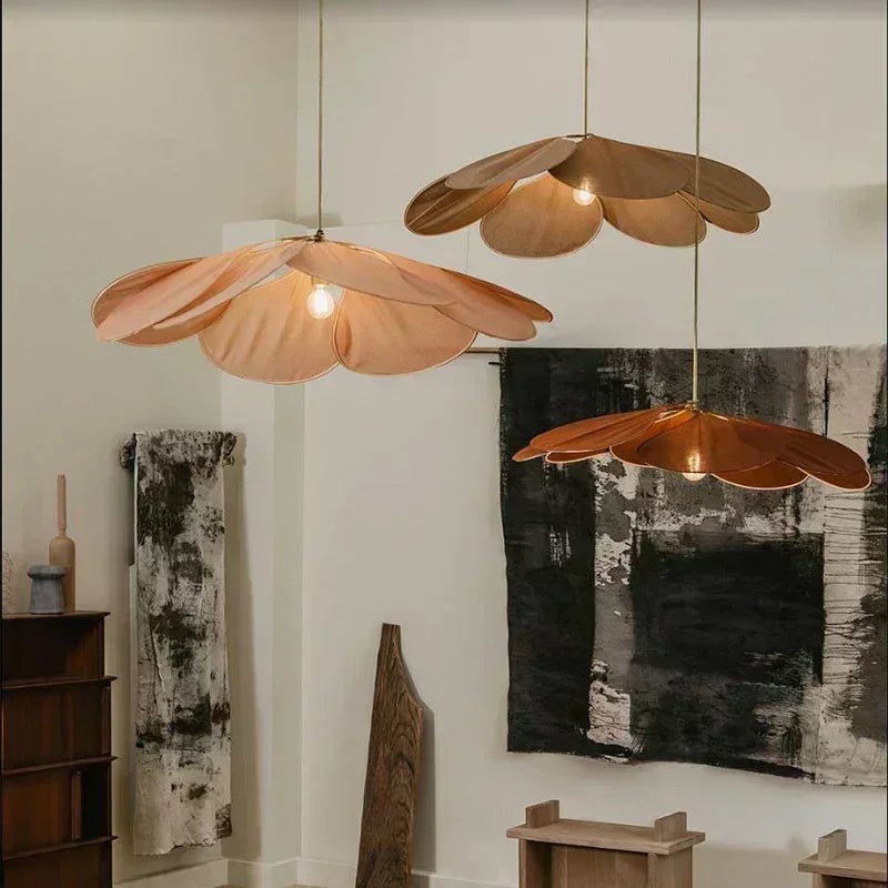 Suspension Florale en Tissu – Lampe Suspendue Avec Pétales Colorés - Maison Fantine