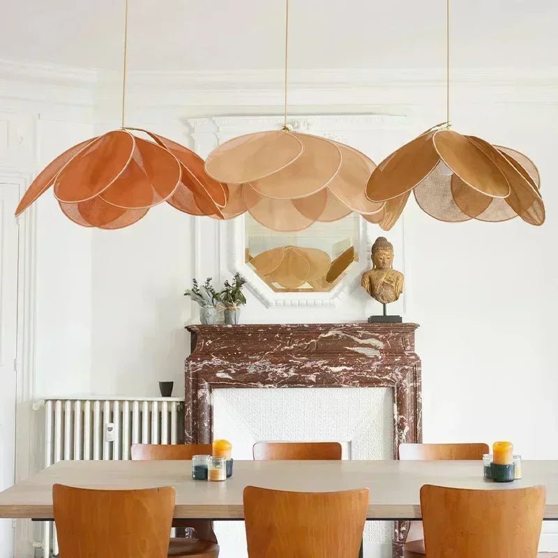 Suspension Florale en Tissu – Lampe Suspendue Avec Pétales Colorés - Maison Fantine